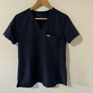 Figs Catarina One-Pocket Scrub Top Dark Space Grey Short Sleeve FW1000-Small